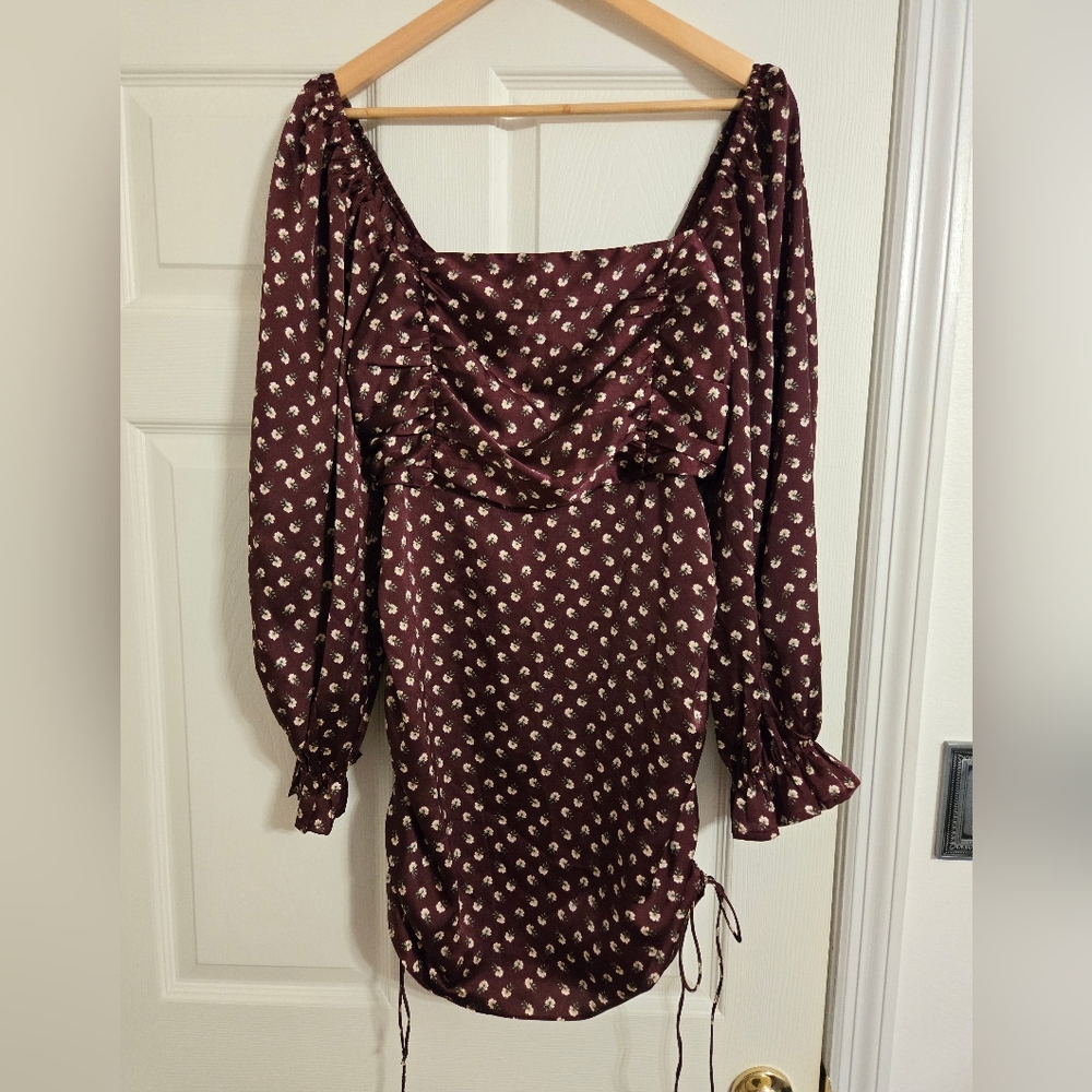 ACOA burgundy floral dress Size Medium